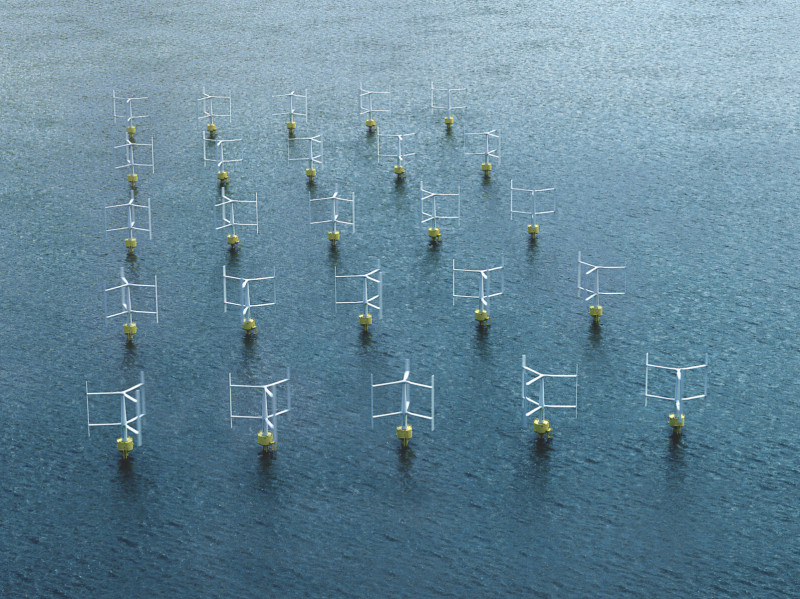 Vertical axis turbines benefit offshore wind